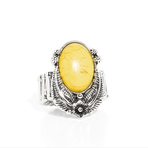 Serrated Style Yellow Ring 💍 💛 ✨️ Silver
